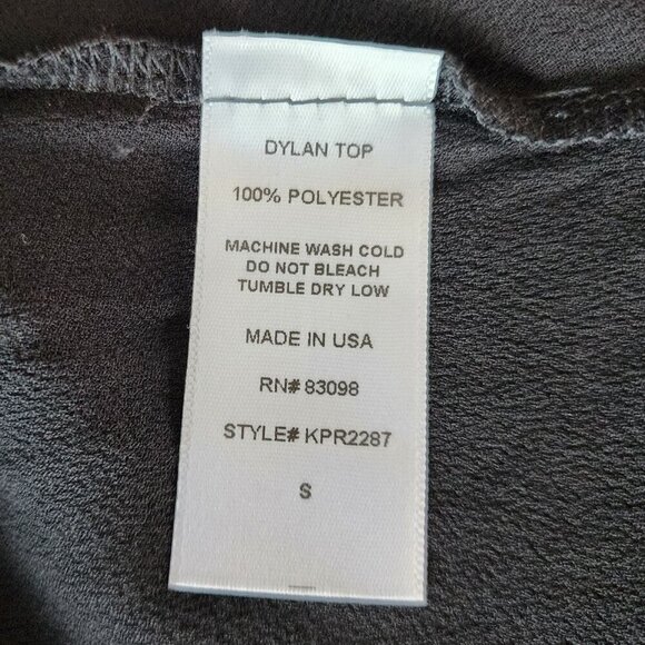 NWT PPLA Dylan Top Semi-Crop Black Tie Strap Blouse Top Womens Small - Picture 7 of 8